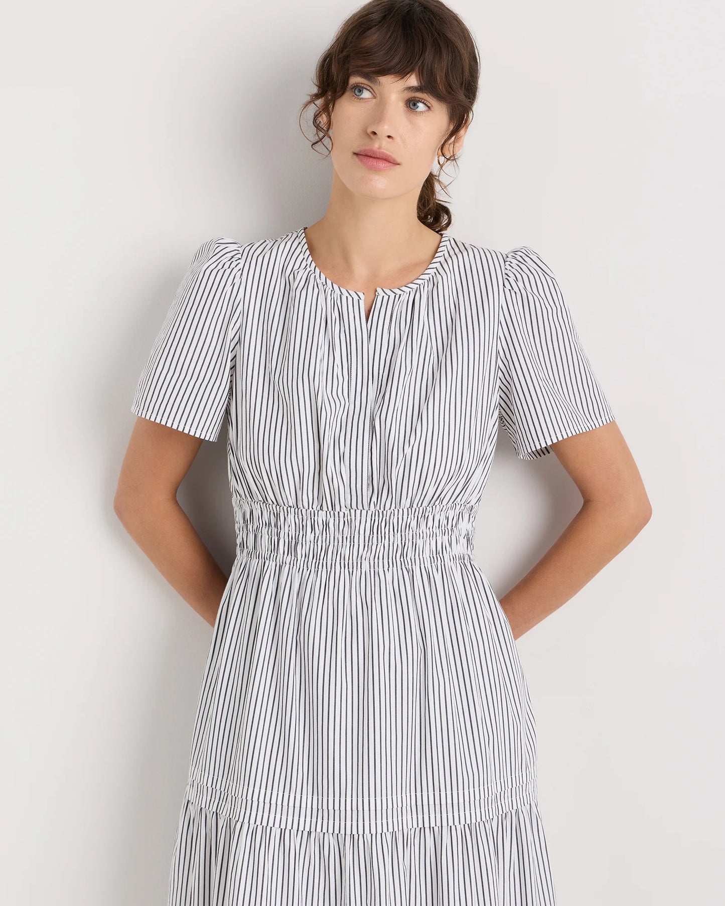 100% Organic Cotton Poplin Tiered Maxi Dress - XS / Riviera Blue Heirloom Floral