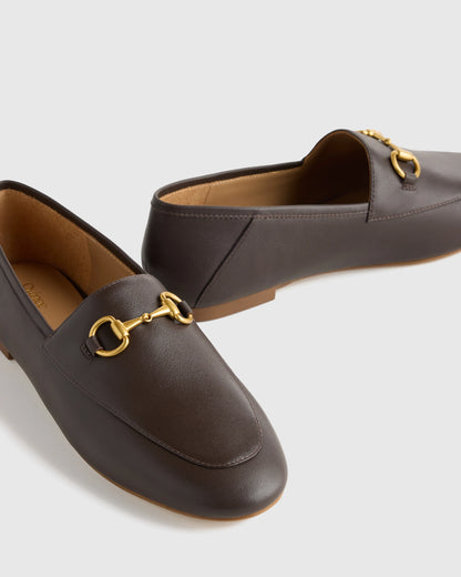 Italian Leather Horsebit Loafer - 5 / Coffee Bean
