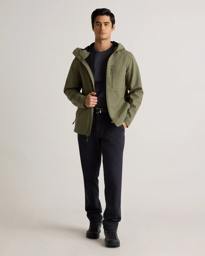 Softshell Fleece-Lined Full-Zip Hooded Jacket - XS / Heather Shady Charcoal