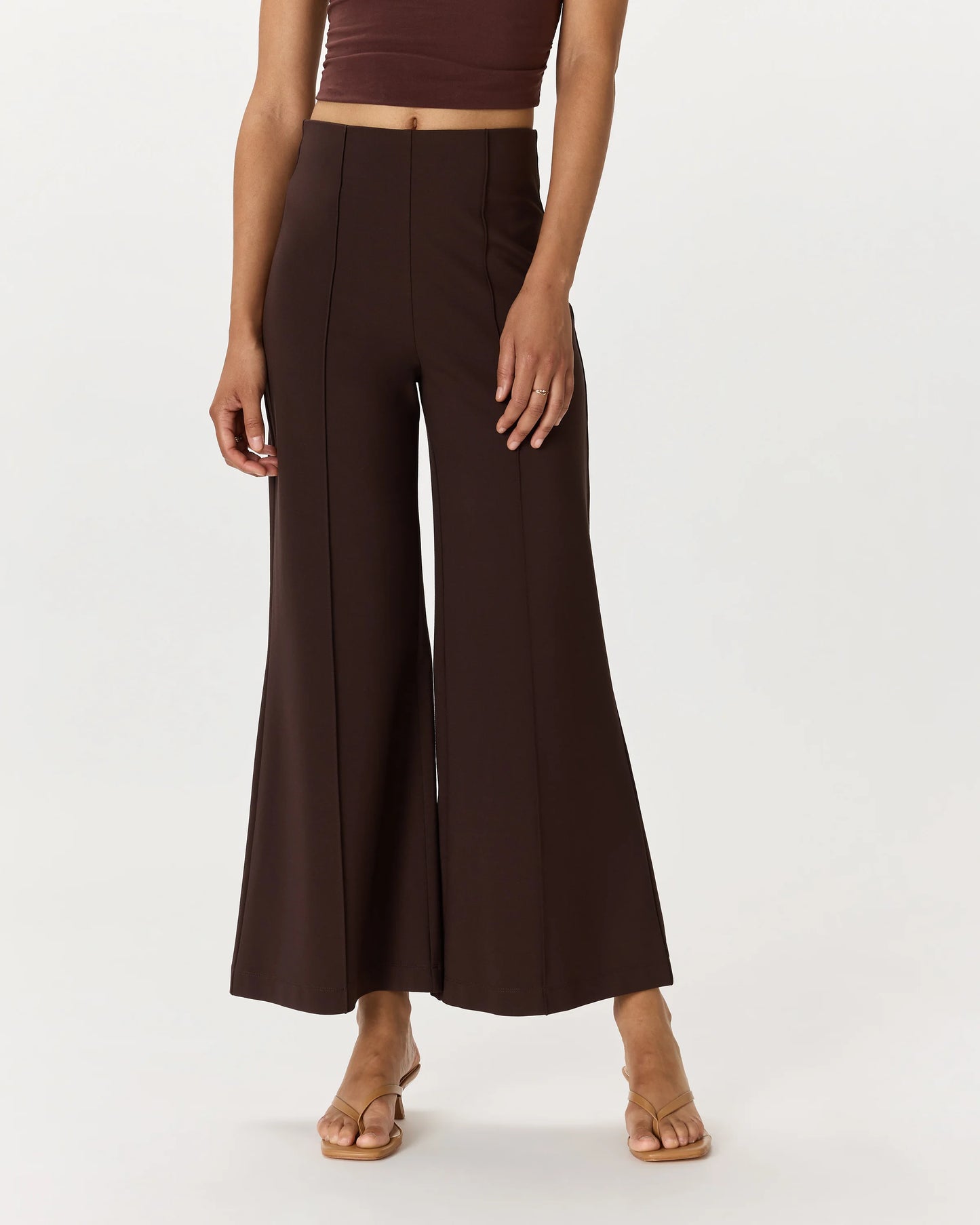Ultra-Stretch Ponte Super Wide Leg Ankle Pants - XS / Olive