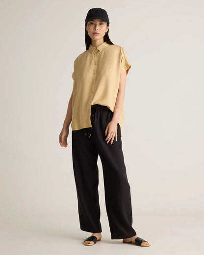 100% Organic Cotton Gauze Straight Leg Pants - XS / Spiced Orange
