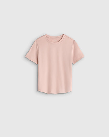Girls Flowknit Breeze Tee - 4T / Shell Pink