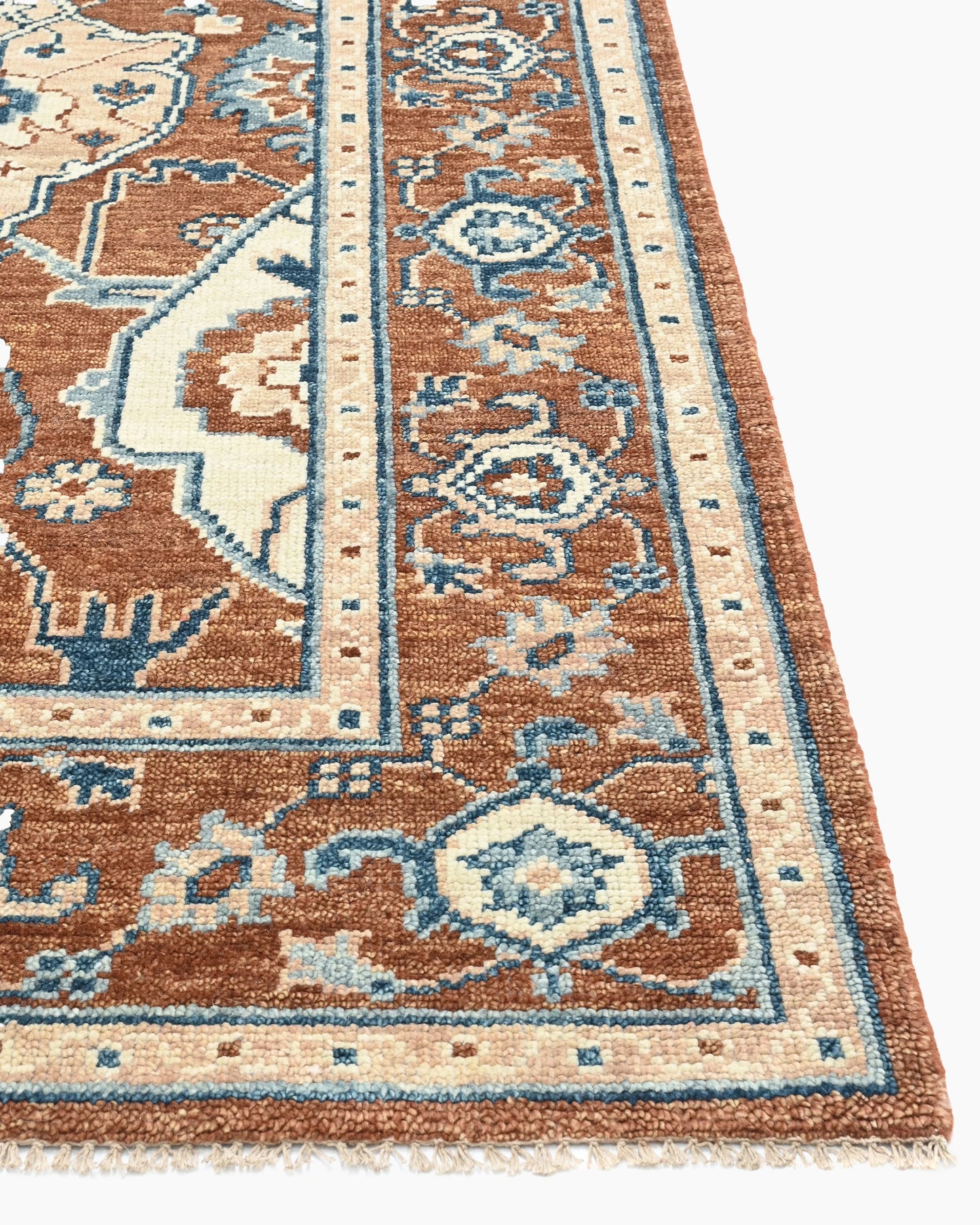 Calypso Hand-Knotted Wool Rug - 3' x 5' / Rust