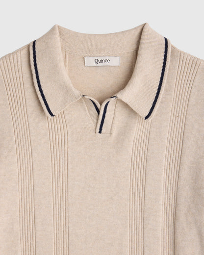 Boys 100% Organic Cotton Short Sleeve Sweater Polo - 6 / Navy