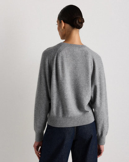 Mongolian Cashmere Dolman Sleeve Henley Sweater - XS / Oatmeal