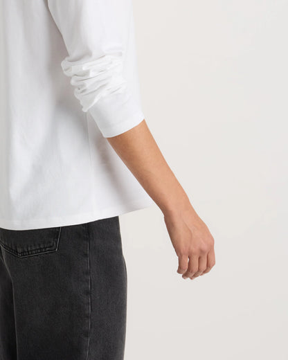 100% Organic Cotton Long Sleeve Swing Tee - XS / Classic White