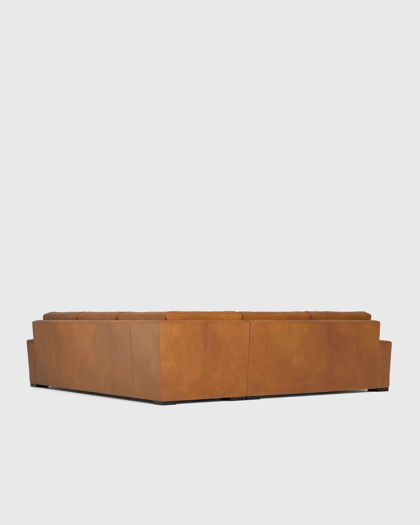 Stillman L Sectional in Leather - 116x116 / Auburn