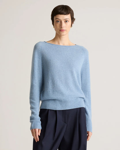 Mongolian Cashmere Boatneck Sweater - XS / Black