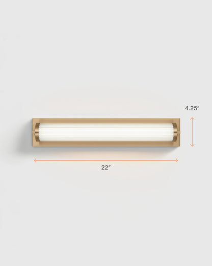 Ribbed Steel LED Vanity Sconce - 22" / Brass