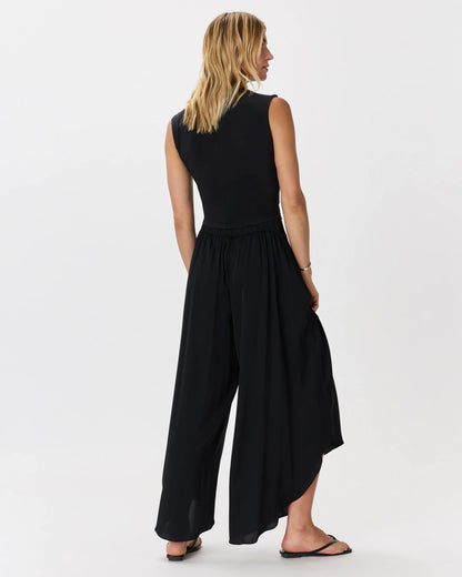 Washable Stretch Silk Palazzo Pants - XS / Black