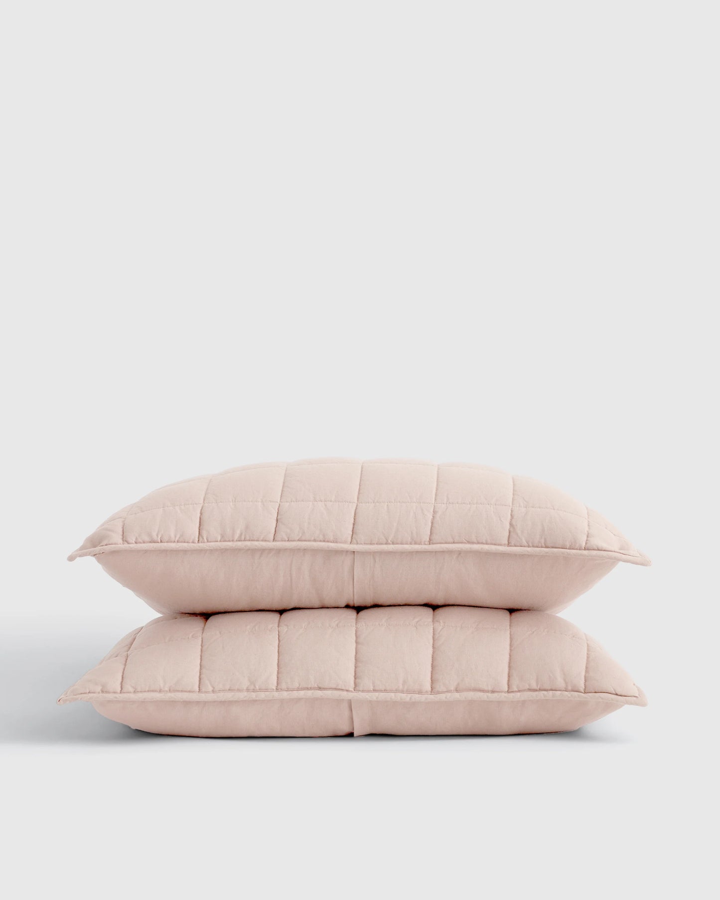 European Linen Box Quilted Sham Set - Standard / White
