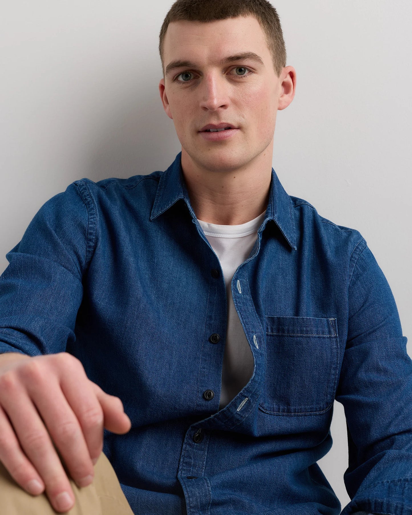 Heritage Washed Denim Shirt - S / Dark Wash