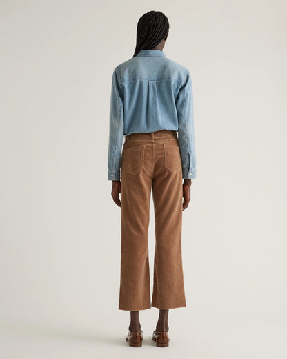 Organic Stretch Corduroy Kick Flare Pants - 0 / Warm Brown