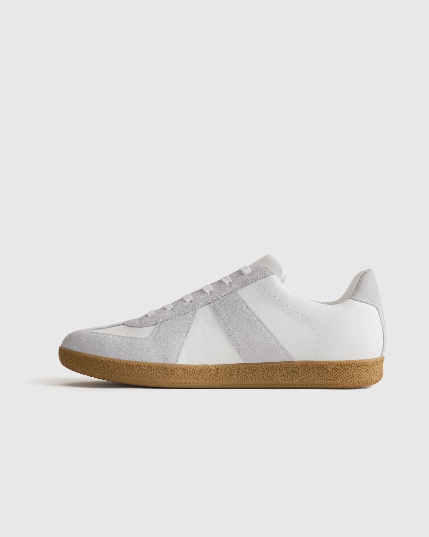 Italian Leather & Suede Lifestyle Trainer - 7 / White