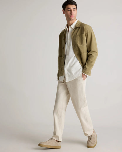 Organic Cotton Stretch Selvage Shirt - S / Mini Blue Stripe