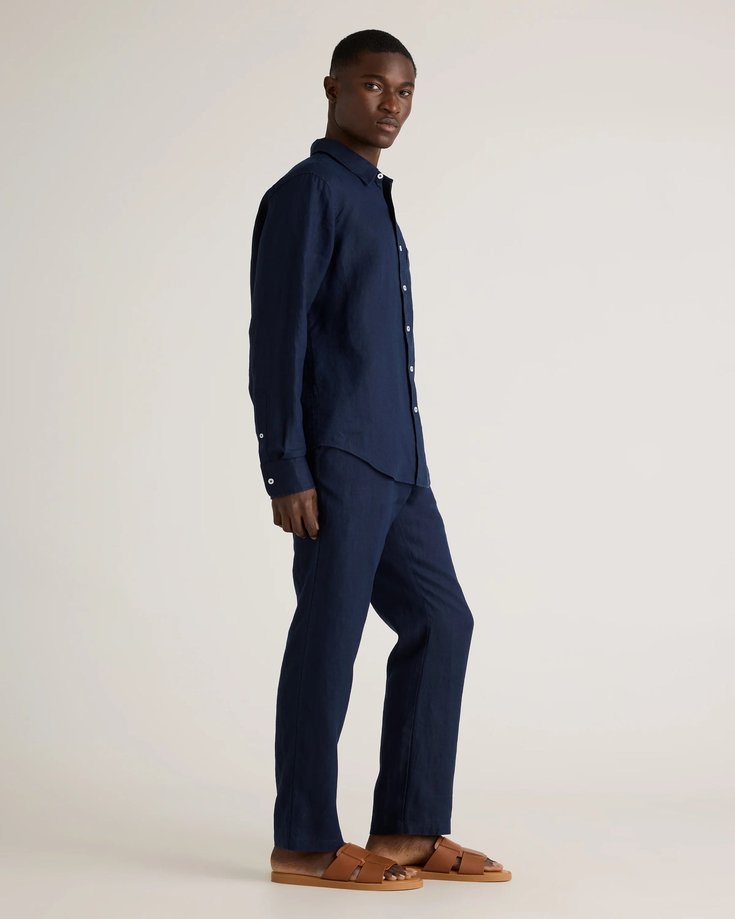 100% European Linen Pants - S / Bayberry Olive