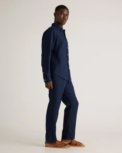 100% European Linen Pants - S / Bayberry Olive