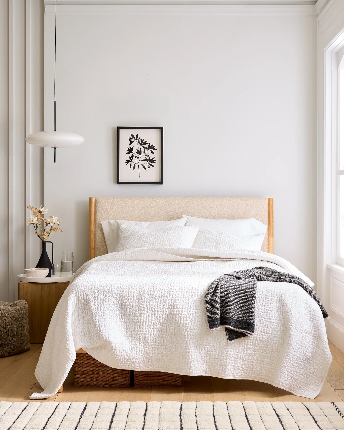 Organic Cotton Hand Stitched Quilt - Twin / Stone
