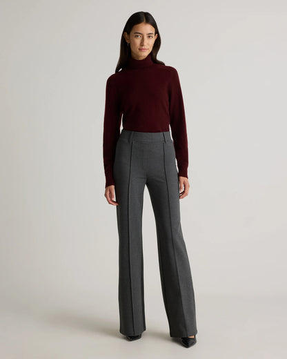 Ultra-Stretch Ponte Flare Leg Pants - XS / Charcoal