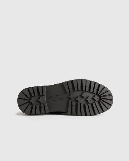 Italian Leather Lug Sole Mary Jane - 5 / Black