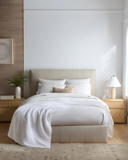 Organic Waffle Bed Blanket - Twin / White