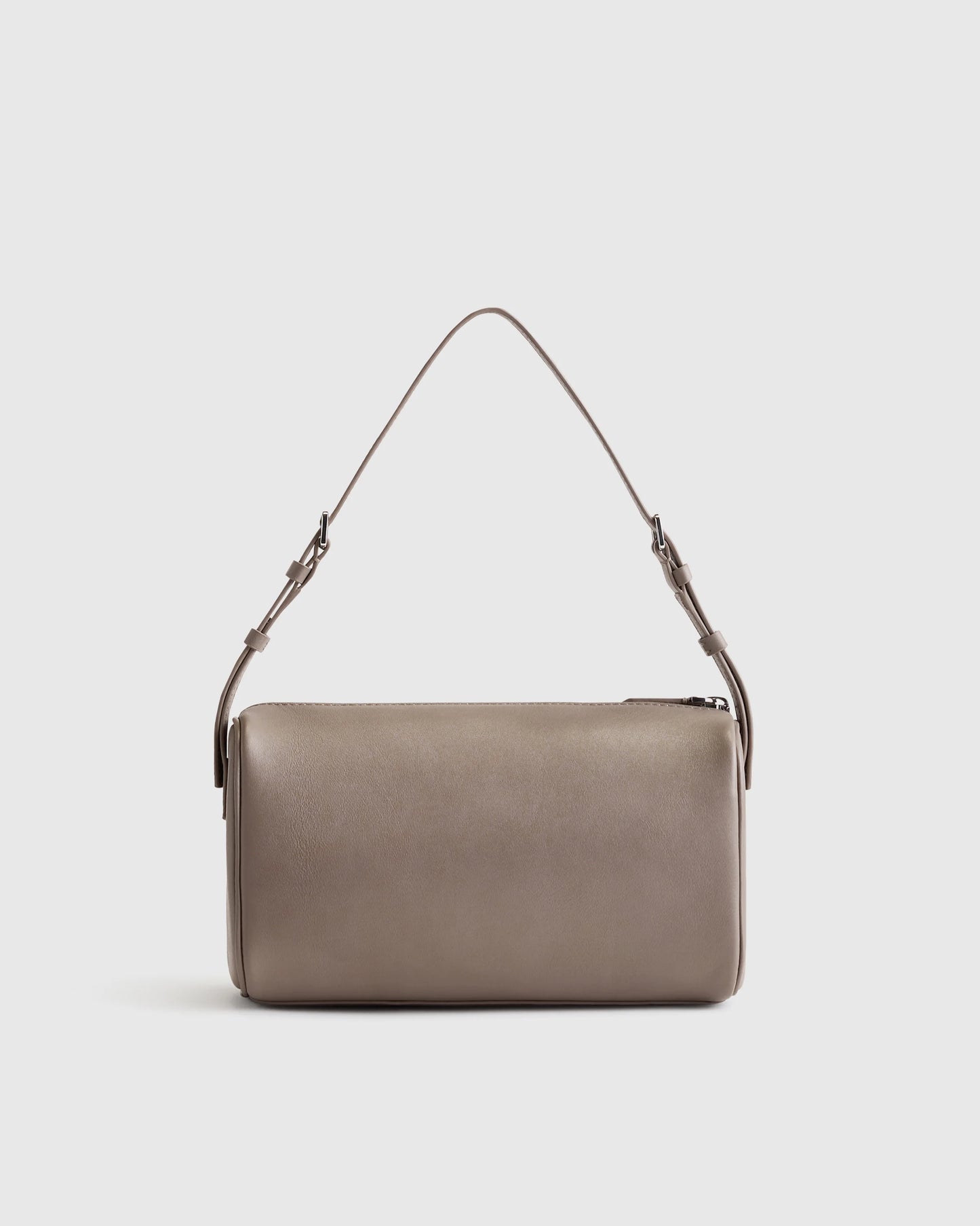 Italian Leather Mini Barrel Shoulder Bag - One Size / Dark Brown
