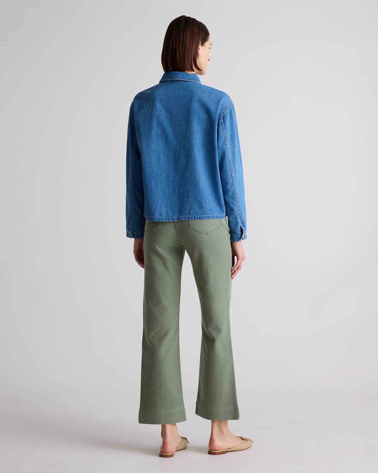 French Terry Wide Leg Pants - 0 / Bayberry Olive