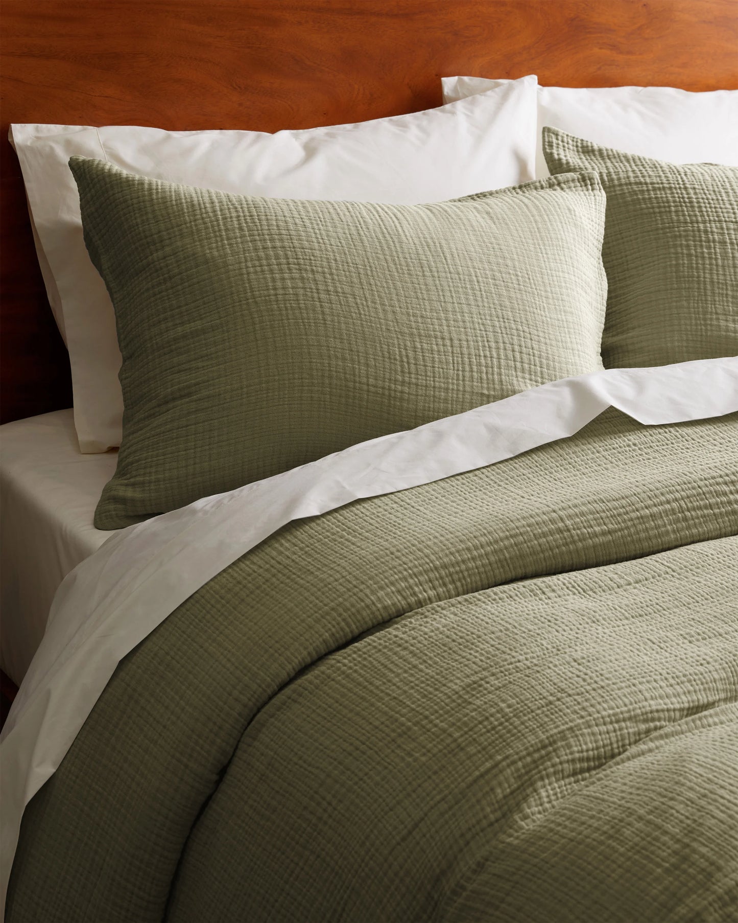 Organic Cotton Gauze Sham Set - Standard / Dried Sage