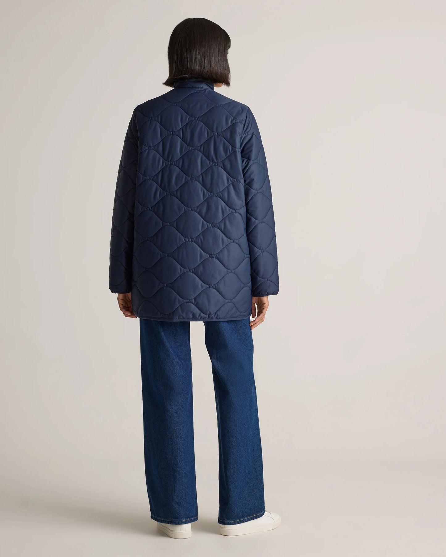 Featherless Quilted Long Puffer Jacket - XS / Silken White