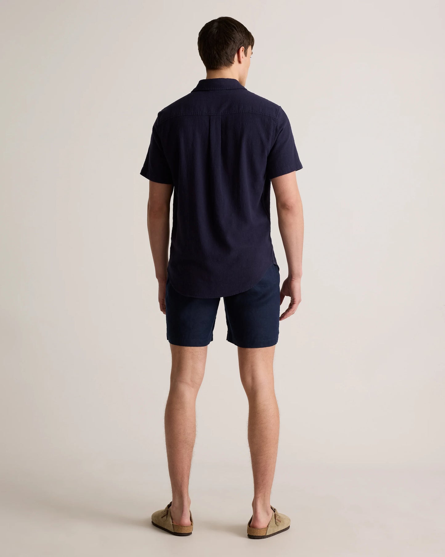 Organic Cotton Stretch Selvage Short Sleeve Shirt - S / Olive