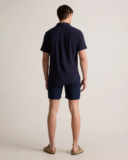 Organic Cotton Stretch Selvage Short Sleeve Shirt - S / Olive