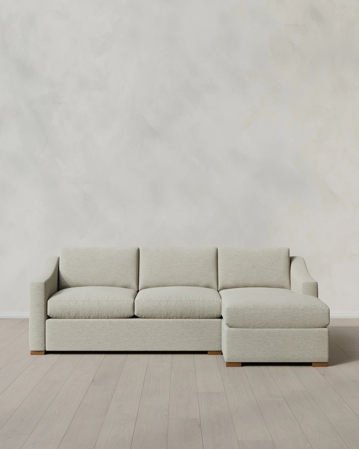 Hollis Slope Arm Chaise Sectional in Performance Basketweave - 104" Right Arm / Flax