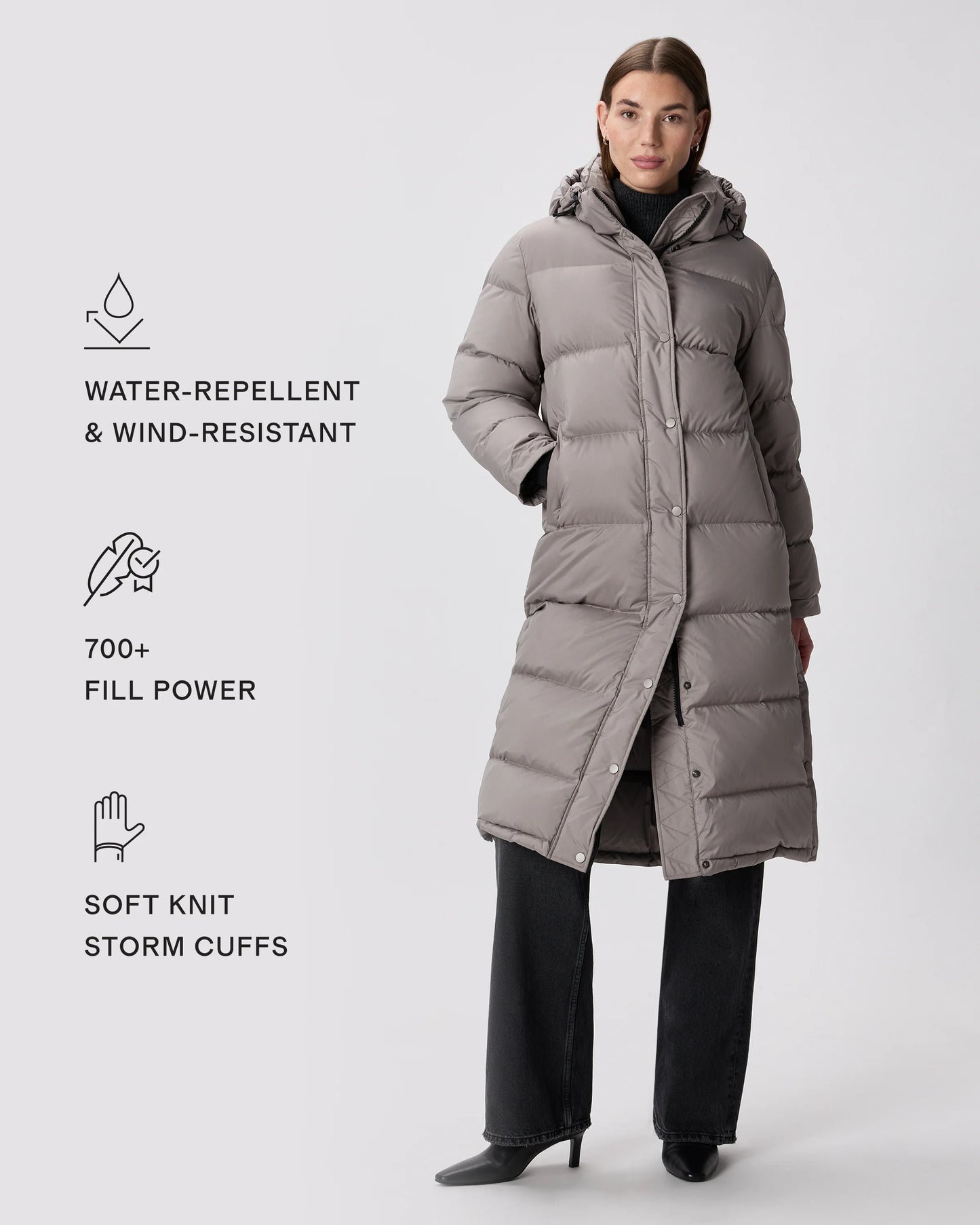 Responsible Down Long Puffer Jacket - XS / Black