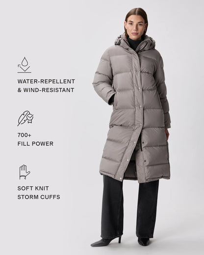 Responsible Down Long Puffer Jacket - XS / Black
