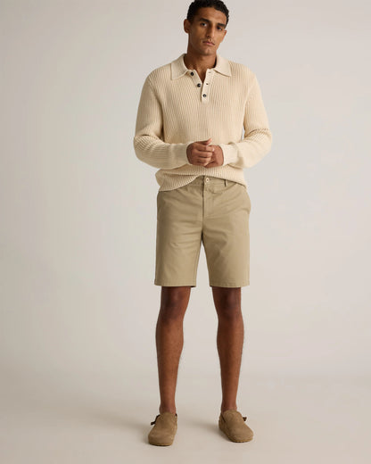 Organic Cotton Classic Stretch Chino Shorts - 9" - 30 / Sand Dune