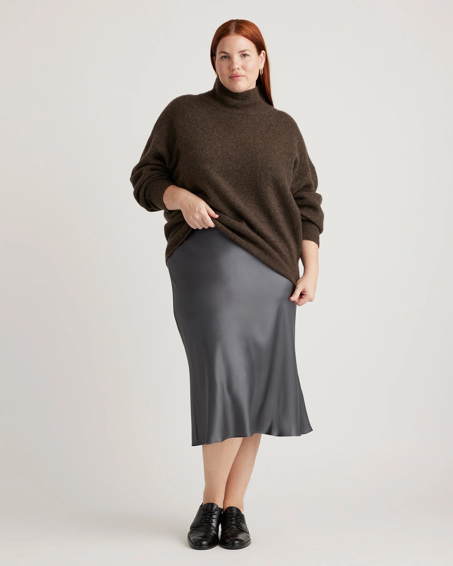 100% Washable Silk Skirt - XS / Champagne