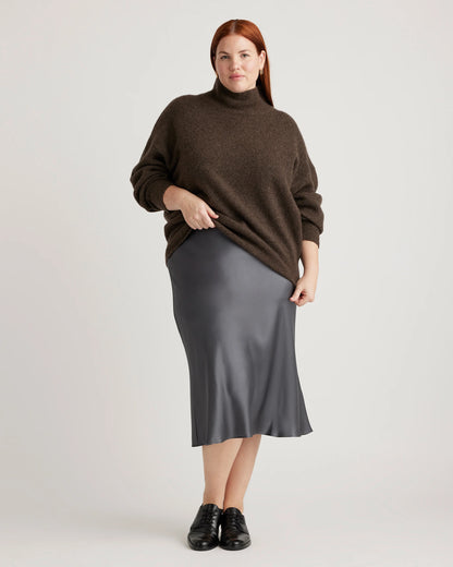 100% Washable Silk Skirt - XS / Champagne
