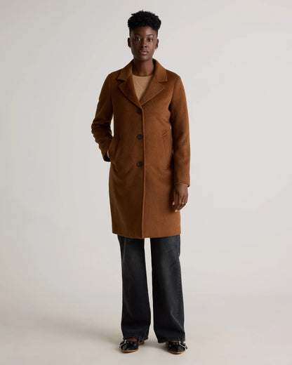 Camel Hair Single-Breasted Midi Coat - XS / Mocha Brown