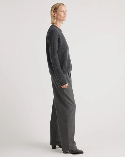 Mongolian Cashmere Fisherman Crewneck Sweater - XS / Teak