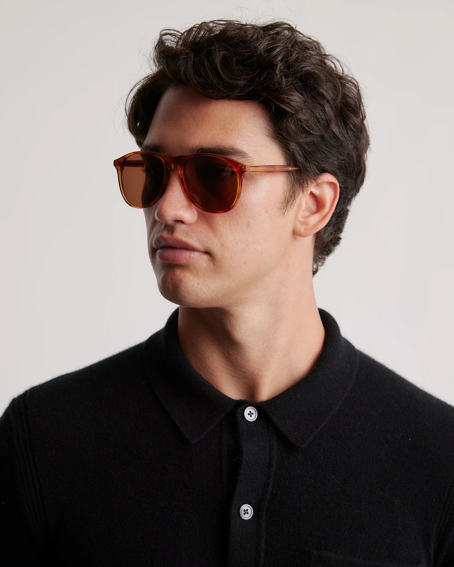 Wyatt Polarized Acetate Sunglasses - One Size / Clear Brown with Brown lens