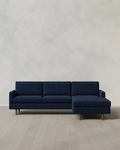 Atlas Midcentury Chaise Sectional in Performance Chenille Linen Blend - 106" Right Arm / Sorrell