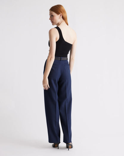 Cropped One Shoulder Ribbed Knit Tank - XS / Black