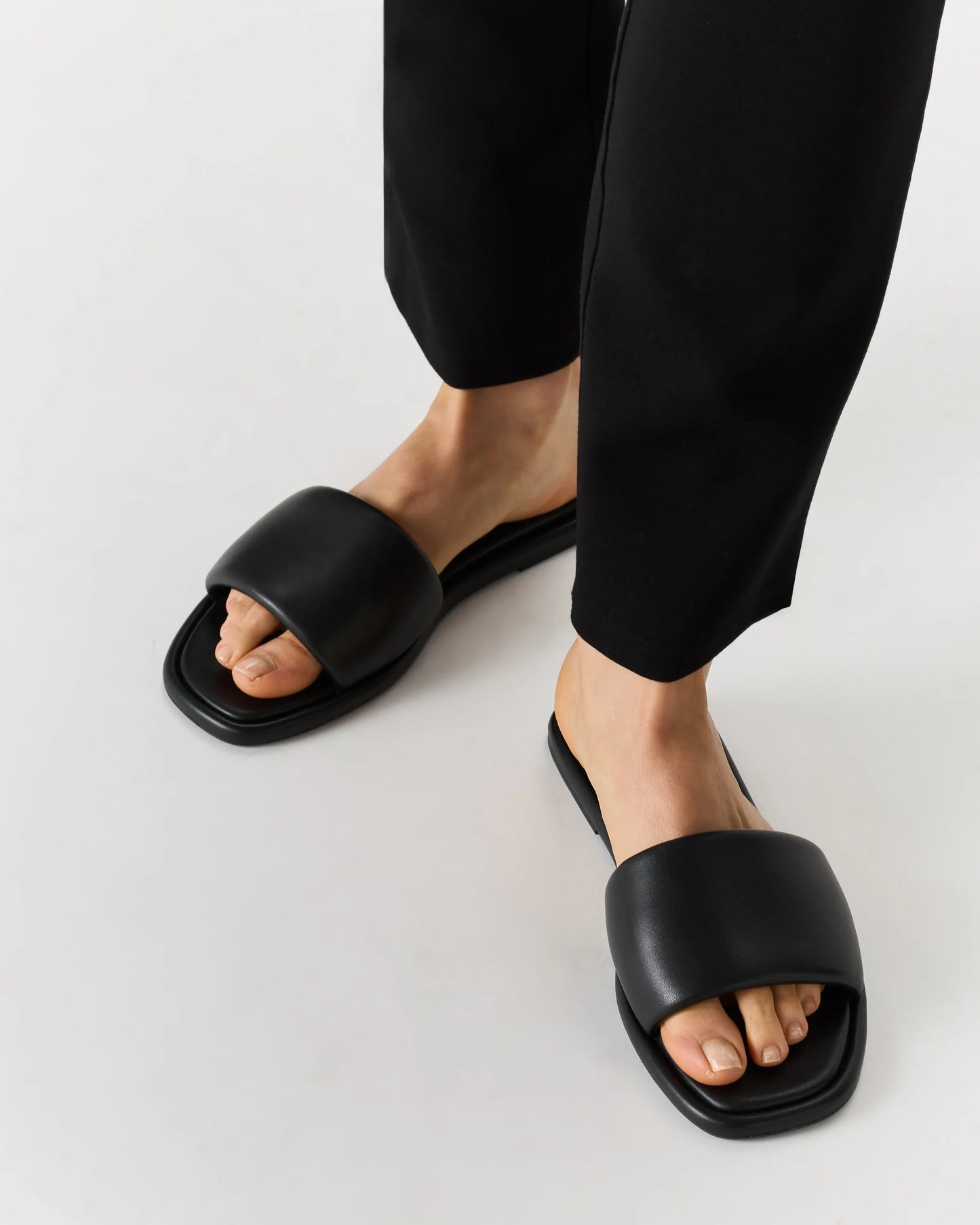 Italian Leather Slide Sandal - 5 / Bone