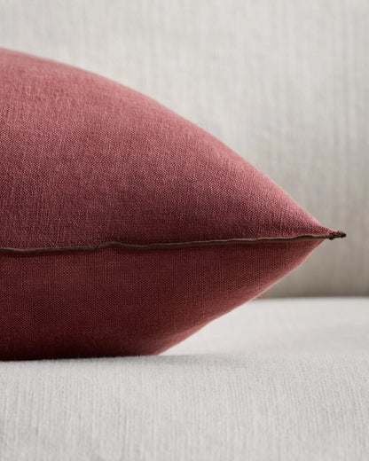 Contrast European Linen Pillow Cover (Set of 2) - 12x20 / Sage/Pine