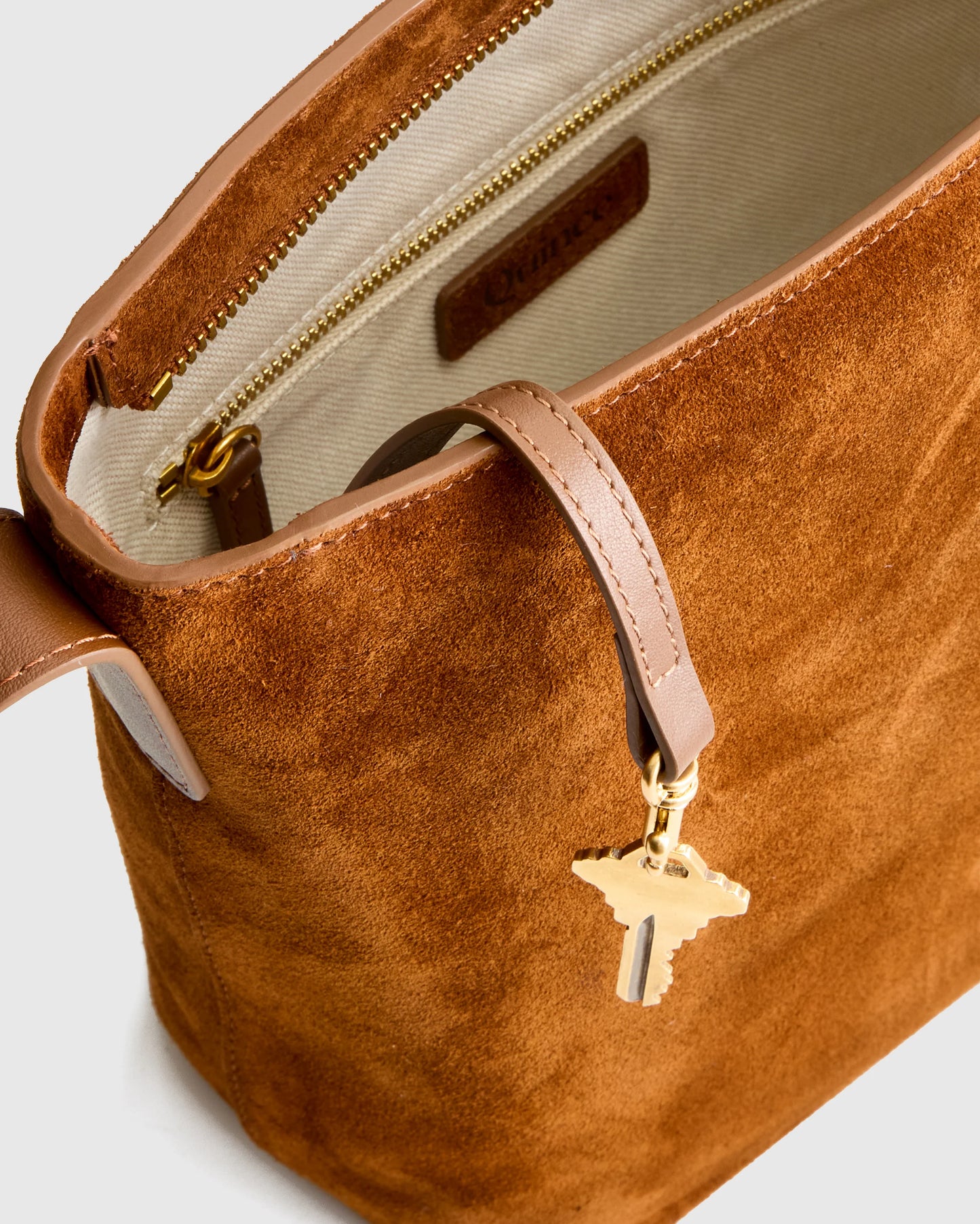 Italian Suede Bucket Crossbody - One Size / Sand