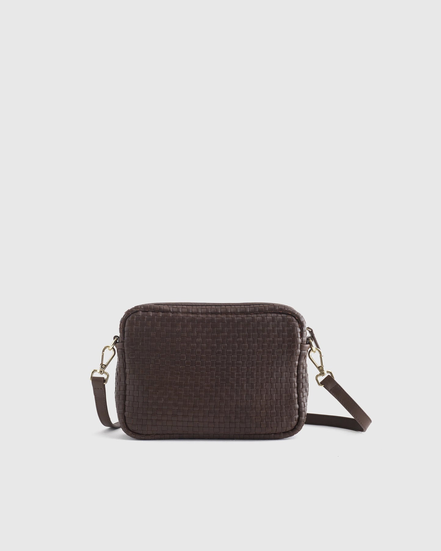 Italian Leather Handwoven Crossbody - One Size / Cognac