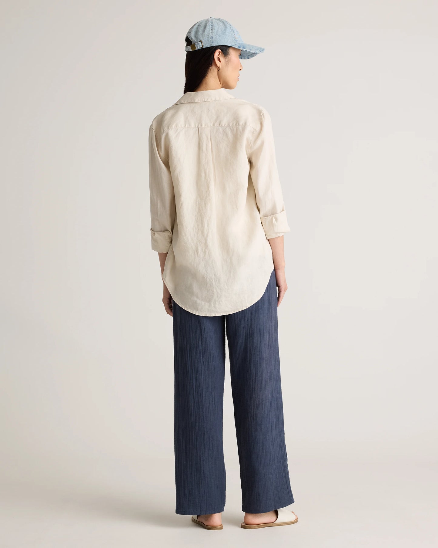100% Organic Cotton Gauze Straight Leg Pants - XS / Spiced Orange