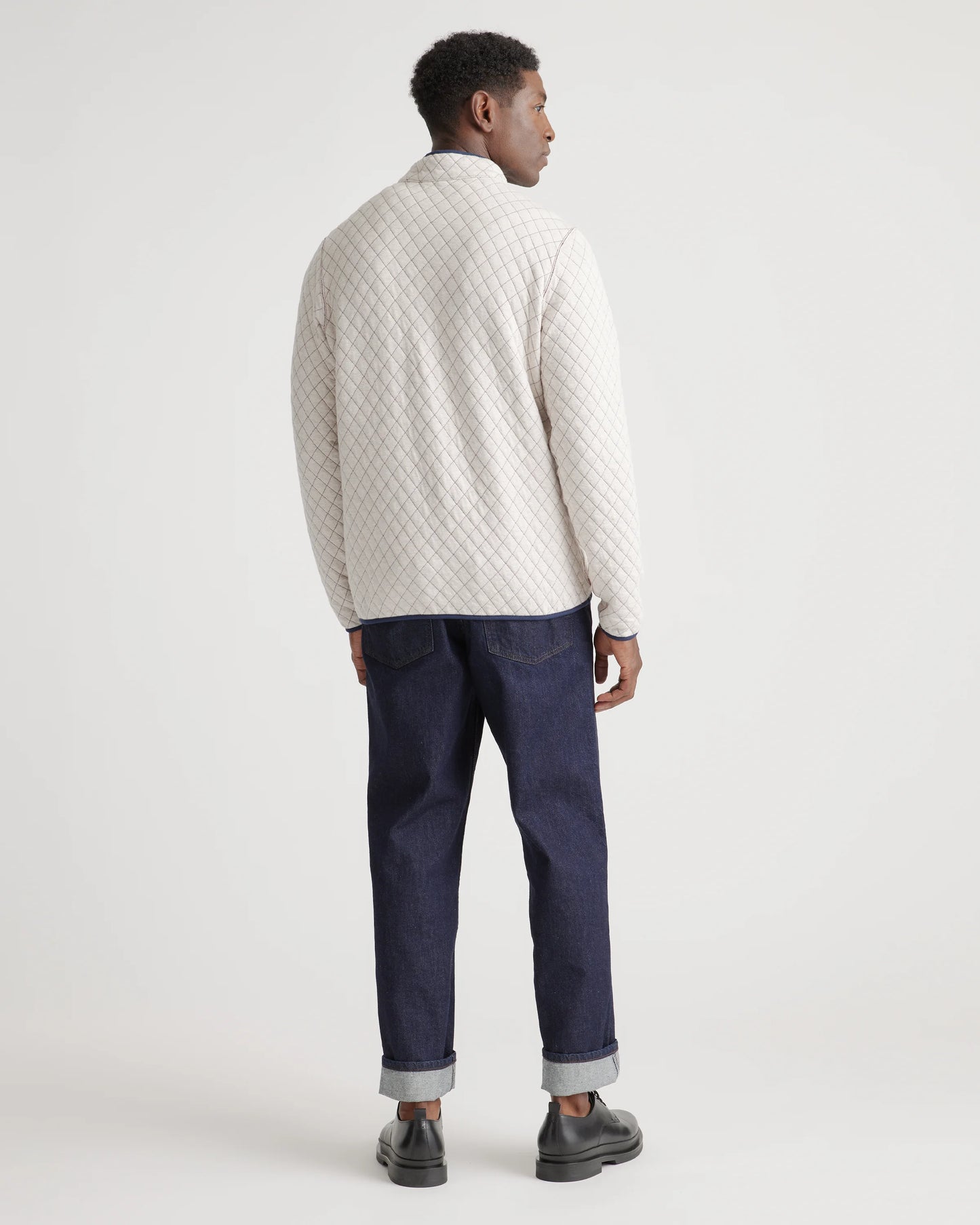 Reversible Quilted Pullover - S / Burgundy/Ivory