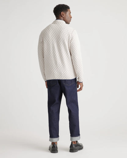 Reversible Quilted Pullover - S / Burgundy/Ivory