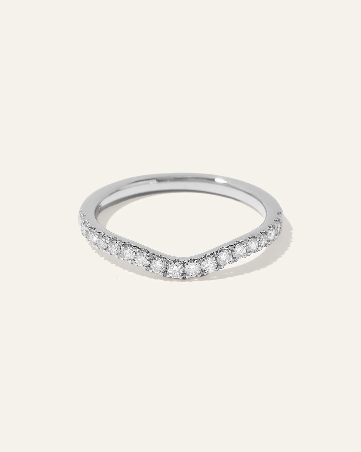 14K Gold Lab Grown Diamond Contoured Band - 4 / Yellow Gold